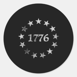 Patriotic Vintage Style Usa 4th Of July Classic Round Sticker