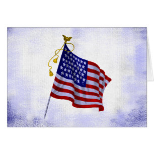 Patriotic Vintage US Flag Blank Art Card
