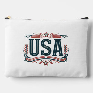 Patriotic, vintage USA Accessory Pouch