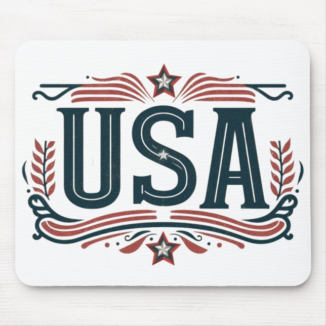 Patriotic, vintage USA  Mouse Pad (Front)