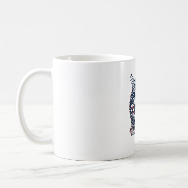 Patriotic Vinyl Collector Vector Graphic Tee Coffee Mug (Left)