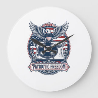 Patriotic Vinyl Collector Vector Graphic Tee Large Clock