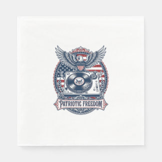 Patriotic Vinyl Collector Vector Graphic Tee Napkin