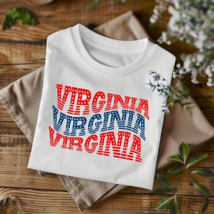 Patriotic Virginia Red and Blue Boho T-Shirt 