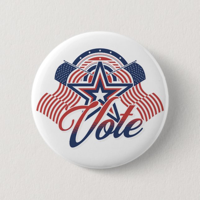 Patriotic Vote 2 Inch Round Button (Front)
