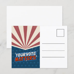 Patriotic Vote Campaign Blank  Postcard