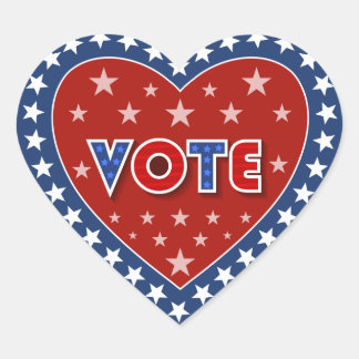 Patriotic Vote Heart Sticker