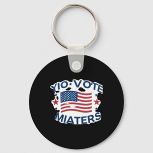 Patriotic Vote S Design With American Flag And Sta Keychain