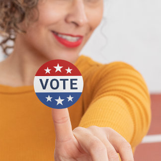 Patriotic Vote Star Badge Classic Round Sticker