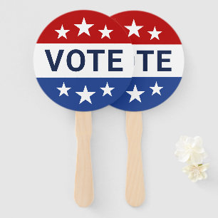 Patriotic Vote Star Badge Hand Fan