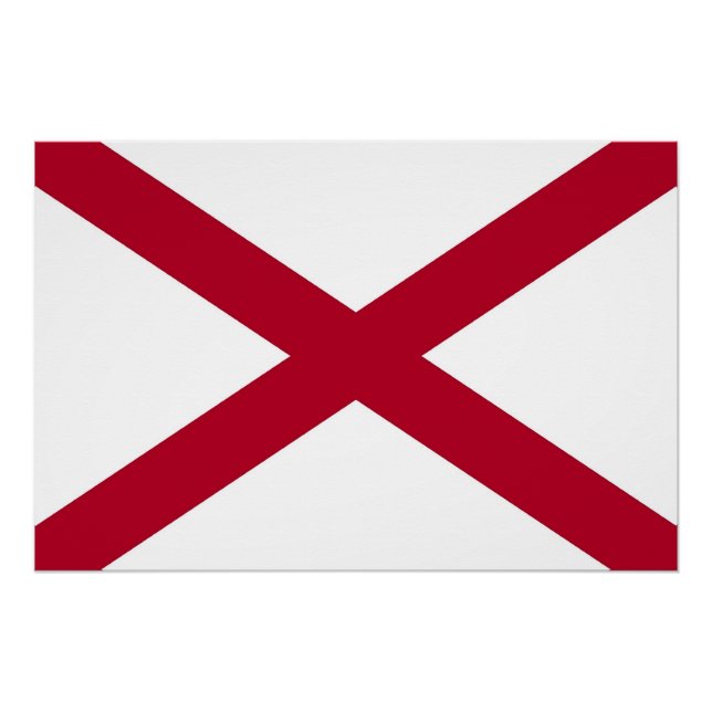 Patriotic wall poster with Flag of Alabama, USA (Front)