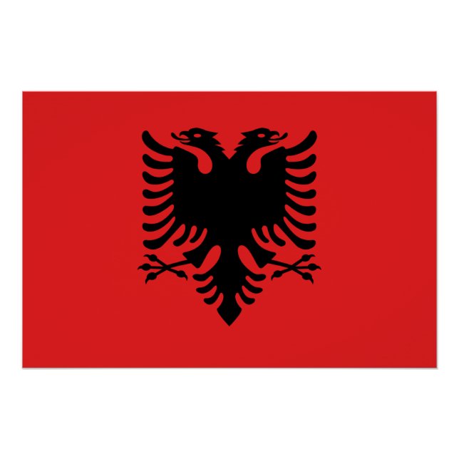 Patriotic wall poster with Flag of Albania (Front)