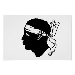 Patriotic wall poster with Flag of Corsica