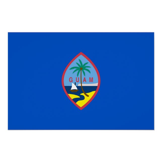 Patriotic wall poster with Flag of Guam (Front)