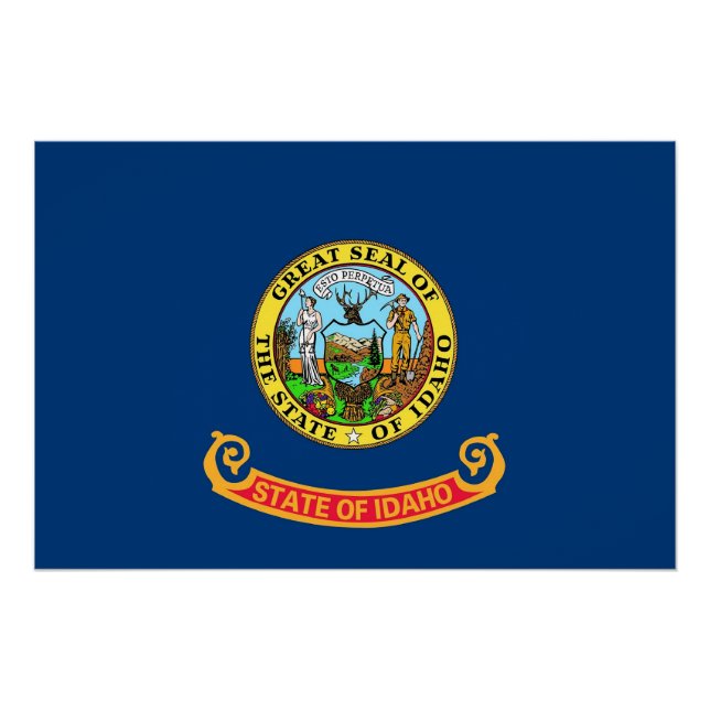 Patriotic wall poster with Flag of Idaho (Front)