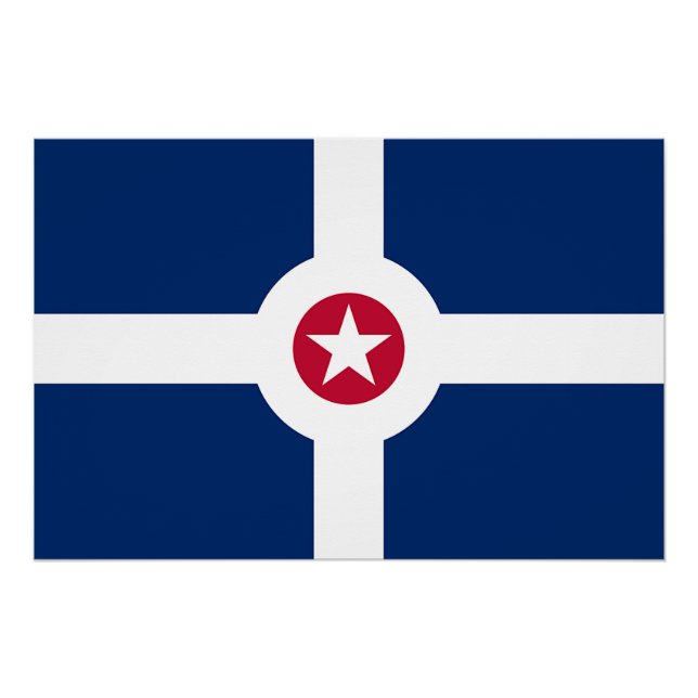 Patriotic wall poster with Flag of Indianapolis (Front)