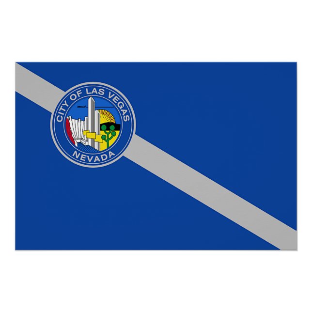 Patriotic wall poster with Flag of Las Vegas (Front)