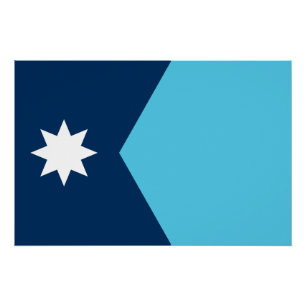 Patriotic wall poster with Flag of Minnesota, USA