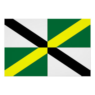 Patriotic wall poster with Flag of Monterey