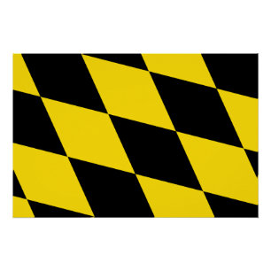 Patriotic wall poster with Flag of Munich