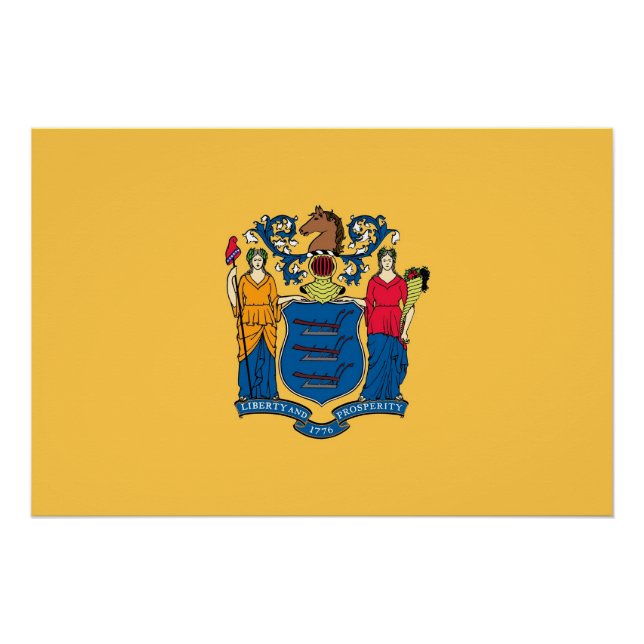 Patriotic wall poster with Flag of New Jersey (Front)