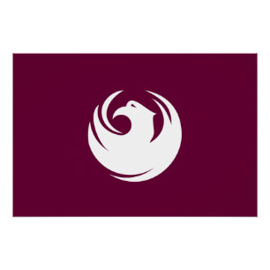 Patriotic wall poster with Flag of Phoenix City