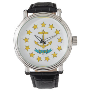 Patriotic watch with Flag of Rhode Island