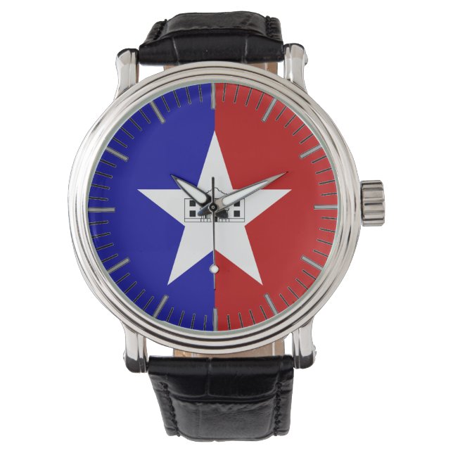Patriotic watch with Flag of San Antonio (Front)