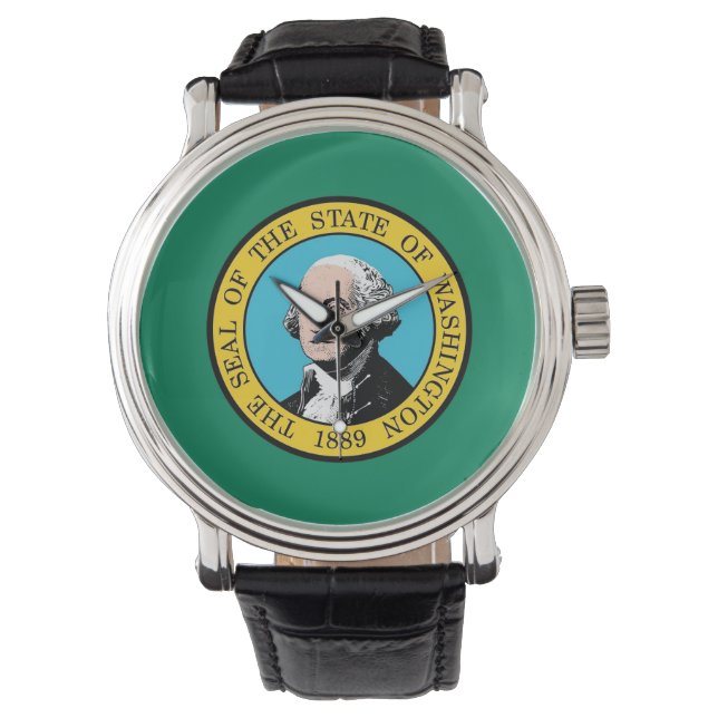 Patriotic watch with Flag of Washington State (Front)