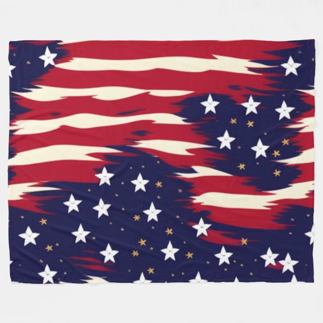 Patriotic Waves Fleece Blanket (Front (Horizontal))