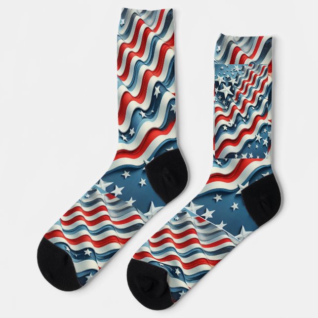 Patriotic Waves Socks (Left)