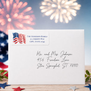 Patriotic Wavy Flag Personalized
