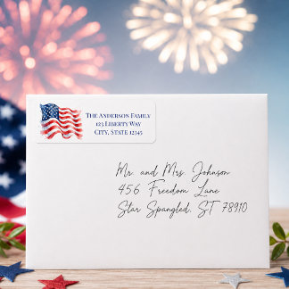 Patriotic Wavy Flag Personalized