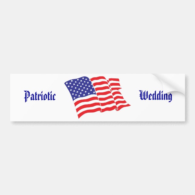 Patriotic Wedding Bumper Sticker (Front)