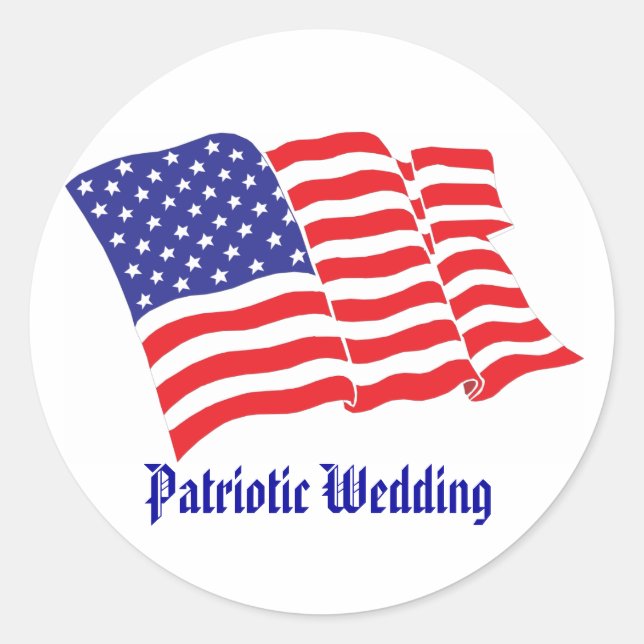 Patriotic Wedding Classic Round Sticker (Front)