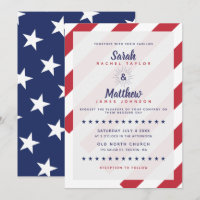 Patriotic Wedding Invitation - US Flag