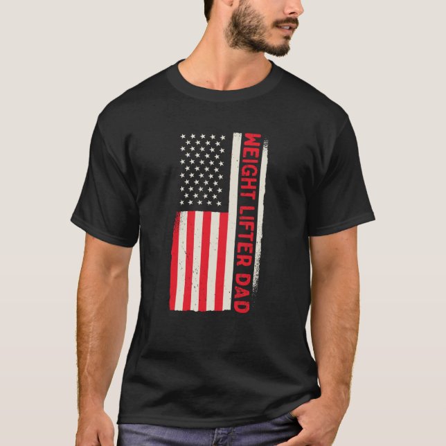 Patriotic Weightlifting Workout Bodybuilder Wight  T-Shirt (Front)