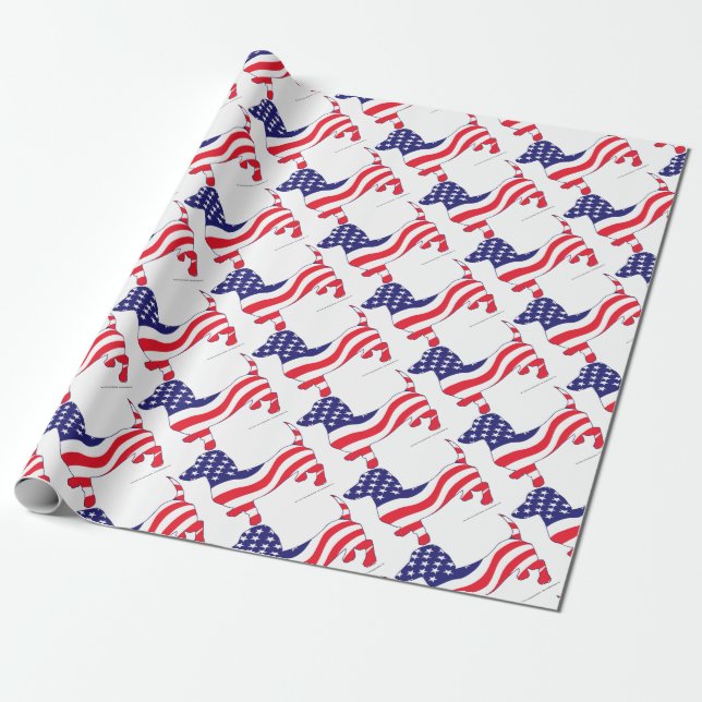 Patriotic-Weiner Wrapping Paper (Unrolled)