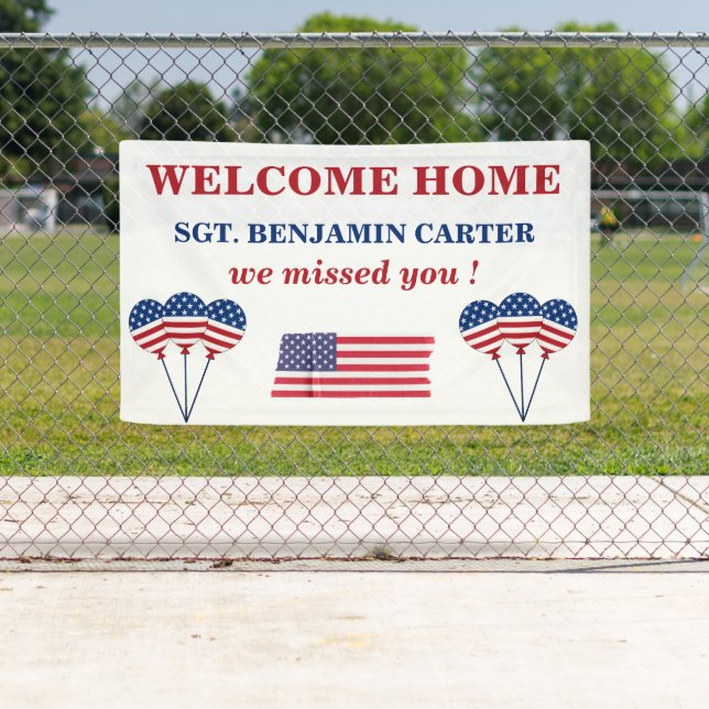 Patriotic Welcome Home Military Army Marine  Banner (Insitu)