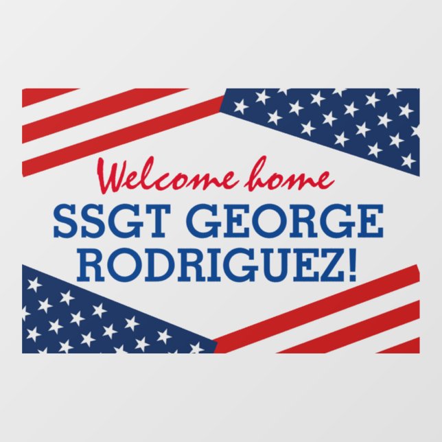 Patriotic Welcome Home Military Member Window Cling (Sheet)