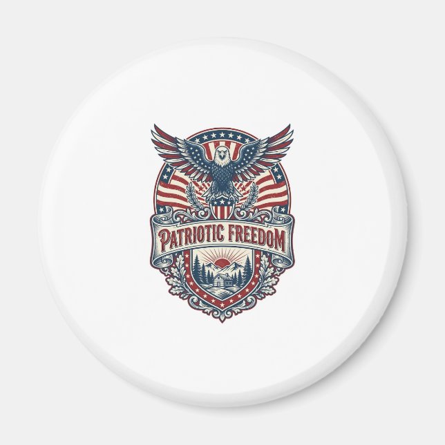 Patriotic Wellness Retreat Vector Graphic Tee Magnet (Front)
