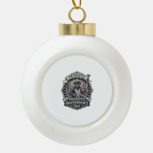 Patriotic Werewolf Patriot Horror Monster Patriot Ceramic Ball Christmas Ornament
