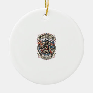 Patriotic Werewolf Patriot Horror Monster Patriot Ceramic Ornament