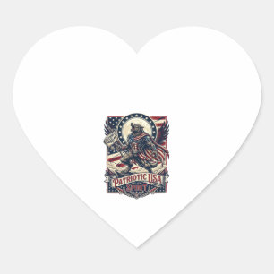 Patriotic Werewolf Patriot Horror Monster Patriot Heart Sticker