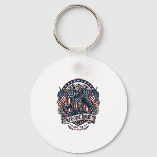Patriotic Werewolf Patriot Horror Monster Patriot Keychain