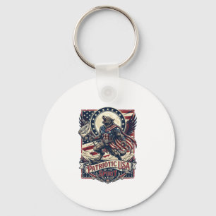 Patriotic Werewolf Patriot Horror Monster Patriot Keychain