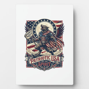Patriotic Werewolf Patriot Horror Monster Patriot  Plaque