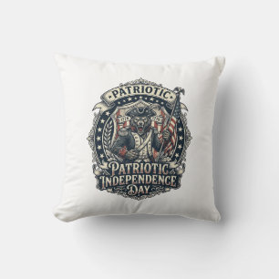 Patriotic Werewolf Patriot Horror Monster Patriot Throw Pillow