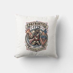 Patriotic Werewolf Patriot Horror Monster Patriot Throw Pillow