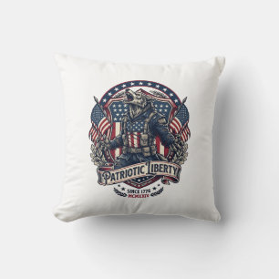 Patriotic Werewolf Patriot Horror Monster Patriot Throw Pillow